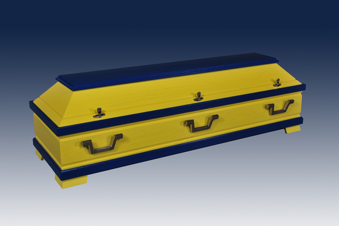 23 FE Eiche furniert gelb-blau