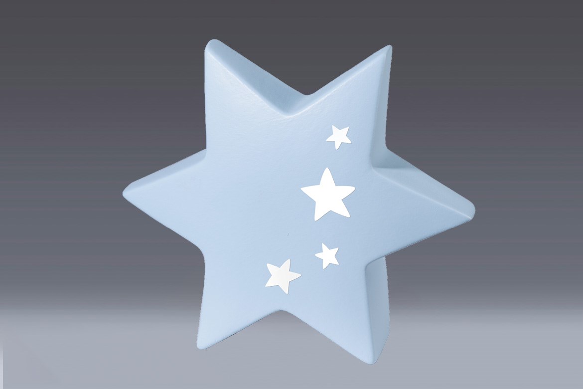 Junior Stern hellblau - weiß